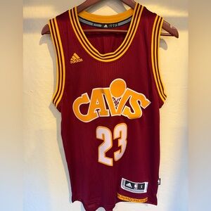 Adidas Cleveland Cavaliers James Burgundy and Gold Basketball Jersey